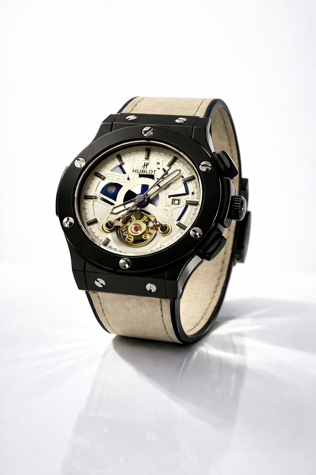 Hublot Classic Fusion–Style Automatic Open Heart.