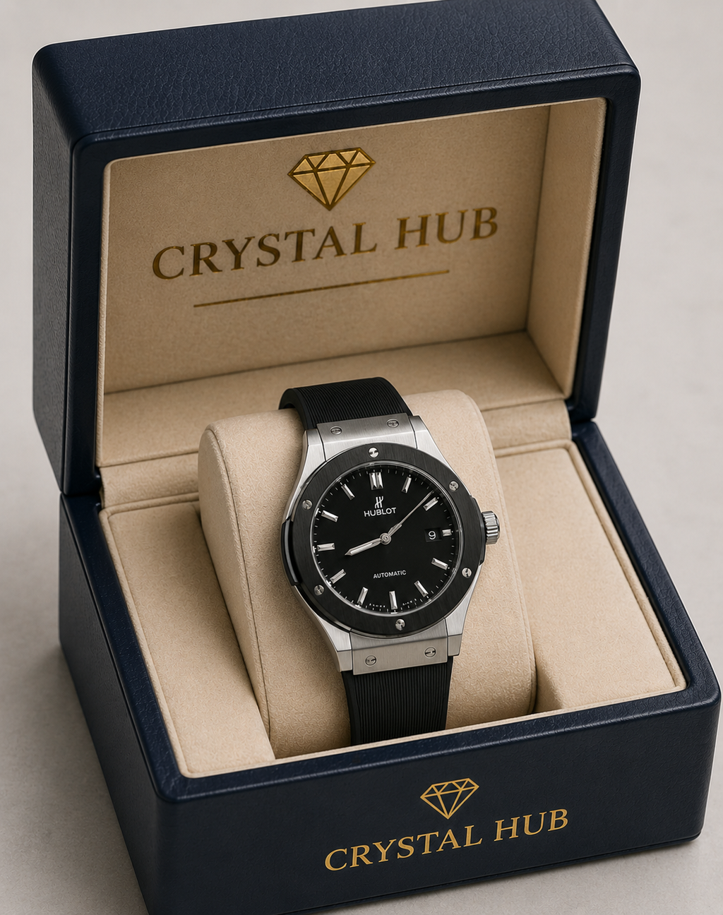 Hublot Classic Fusion–Style Automatic Open Heart.