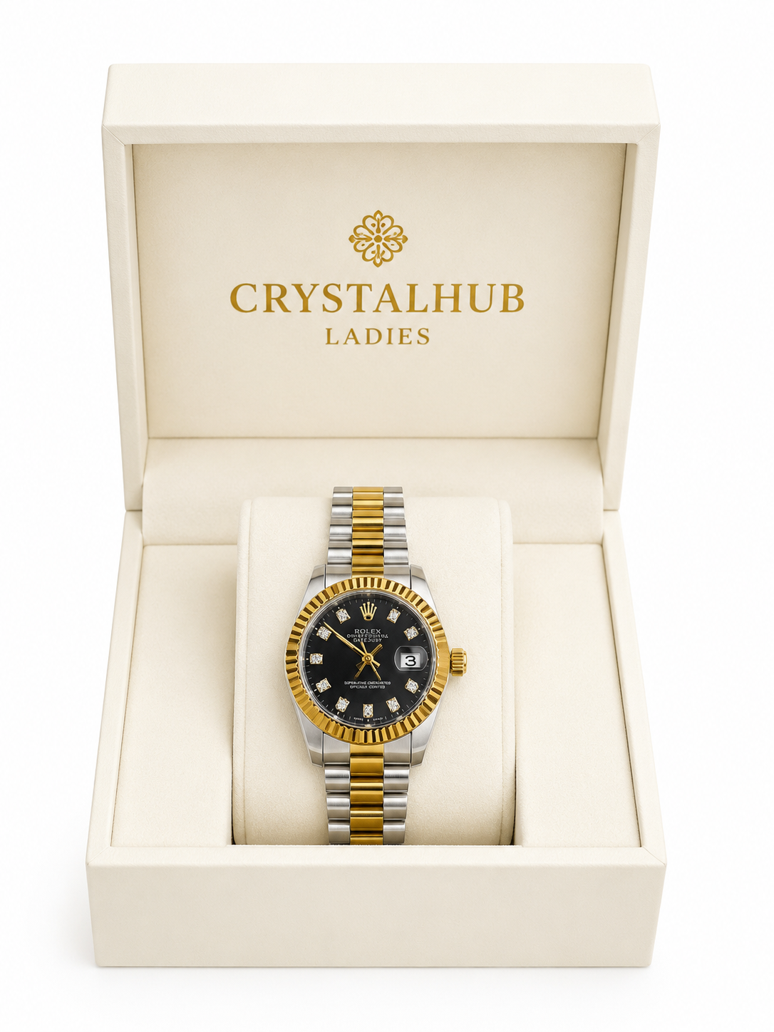 Rolex Date 26 Blue Dial Domed Bezel Steel Ladies Watch