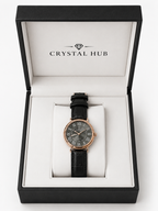 TOMI Analog Roman Numeral Leather Strap Watch