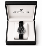 TOMI Analog Roman Numeral Leather Strap Watch